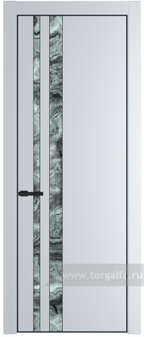 Дверь со стеклом ProfilDoors 20PA Атриум серебро с профилем Черный матовый RAL9005 (Вайт (RAL 110 96 02))