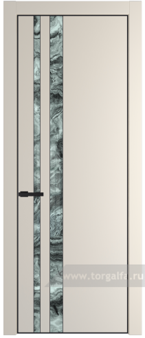 Дверь со стеклом ProfilDoors 20PA Атриум серебро с профилем Черный матовый RAL9005 (Кремовая Магнолия (RAL 120-04))