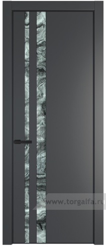 Дверь со стеклом ProfilDoors 20PA Атриум серебро с профилем Черный матовый RAL9005 (Графит (Pantone 425С))