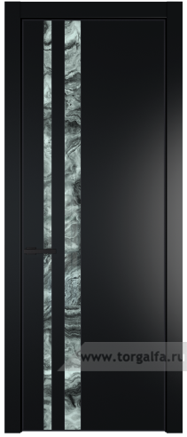 Дверь со стеклом ProfilDoors 20PA Атриум серебро с профилем Черный матовый RAL9005 (Блэк)