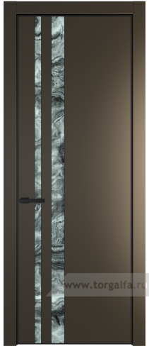 Дверь со стеклом ProfilDoors 20PA Атриум серебро с профилем Черный матовый RAL9005 (Перламутр бронза)