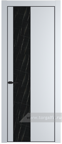 Дверь со стеклом ProfilDoors 20PA Неро мрамор с профилем Черный матовый RAL9005 (Вайт (RAL 110 96 02))