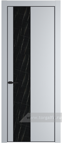 Дверь со стеклом ProfilDoors 20PA Неро мрамор с профилем Черный матовый RAL9005 (Лайт Грей (RAL 870-01))