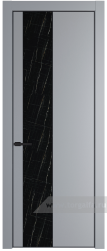 Дверь со стеклом ProfilDoors 20PA Неро мрамор с профилем Черный матовый RAL9005 (Смоки (RAL 870-02))