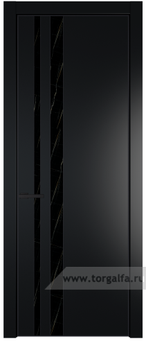 Дверь со стеклом ProfilDoors 20PA Неро мрамор с профилем Черный матовый RAL9005 (Блэк)