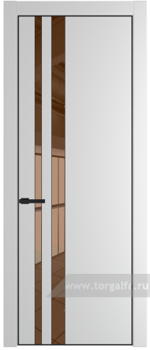 Дверь со стеклом ProfilDoors 20PA Зеркало Bronza с профилем Черный матовый RAL9005 (Крем Вайт (RAL 120-02))