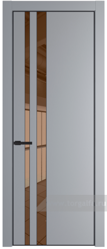 Дверь со стеклом ProfilDoors 20PA Зеркало Bronza с профилем Черный матовый RAL9005 (Смоки (RAL 870-02))