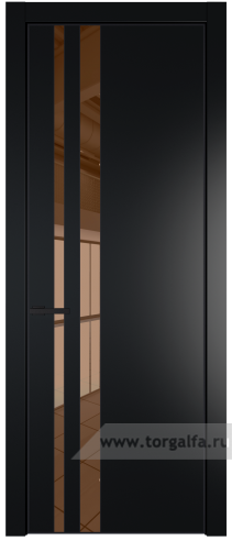Дверь со стеклом ProfilDoors 20PA Зеркало Bronza с профилем Черный матовый RAL9005 (Блэк)
