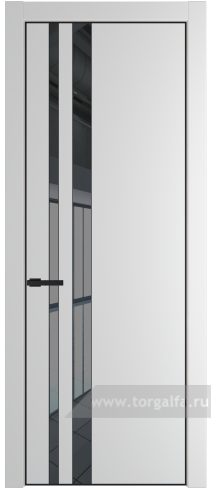 Дверь со стеклом ProfilDoors 20PA Зеркало Grey с профилем Черный матовый RAL9005 (Крем Вайт (RAL 120-02))