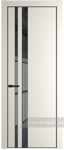 Дверь со стеклом ProfilDoors 20PA Зеркало Grey с профилем Черный матовый RAL9005 (Перламутр белый)