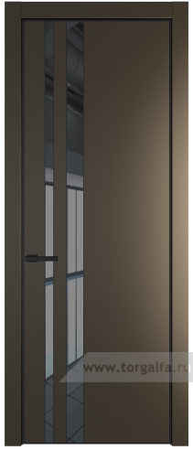 Дверь со стеклом ProfilDoors 20PA Зеркало Grey с профилем Черный матовый RAL9005 (Перламутр бронза)