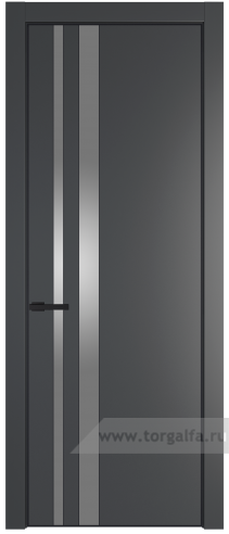 Дверь со стеклом ProfilDoors 20PA Lacobel Серебряный лак с профилем Черный матовый RAL9005 (Графит (Pantone 425С))