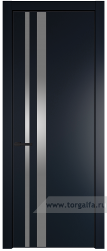 Дверь со стеклом ProfilDoors 20PA Lacobel Серебряный лак с профилем Черный матовый RAL9005 (Нэви Блу (RAL 7016))