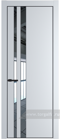 Дверь со стеклом ProfilDoors 20PA Зеркало с профилем Черный матовый RAL9005 (Вайт (RAL 110 96 02))