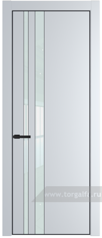 Дверь со стеклом ProfilDoors 20PA Lacobel Белый лак с профилем Черный матовый RAL9005 (Вайт (RAL 110 96 02))