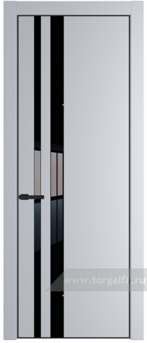 Дверь со стеклом ProfilDoors 20PA Lacobel Черный лак с профилем Черный матовый RAL9005 (Лайт Грей (RAL 870-01))