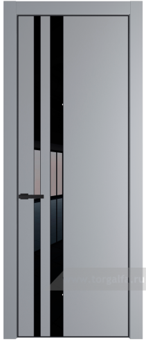 Дверь со стеклом ProfilDoors 20PA Lacobel Черный лак с профилем Черный матовый RAL9005 (Смоки (RAL 870-02))