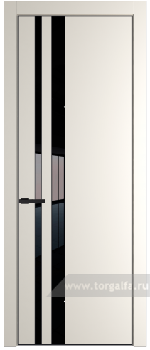 Дверь со стеклом ProfilDoors 20PA Lacobel Черный лак с профилем Черный матовый RAL9005 (Перламутр белый)