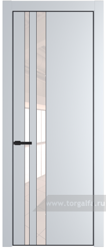 Дверь со стеклом ProfilDoors 20PA Lacobel Перламутровый лак с профилем Черный матовый RAL9005 (Вайт (RAL 110 96 02))