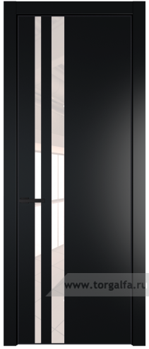 Дверь со стеклом ProfilDoors 20PA Lacobel Перламутровый лак с профилем Черный матовый RAL9005 (Блэк)