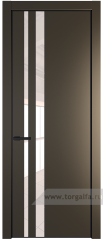 Дверь со стеклом ProfilDoors 20PA Lacobel Перламутровый лак с профилем Черный матовый RAL9005 (Перламутр бронза)