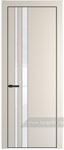 Дверь со стеклом ProfilDoors 20PA Лак классик с профилем Черный матовый RAL9005 (Кремовая Магнолия (RAL 120-04))