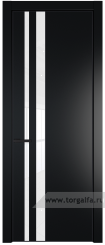 Дверь со стеклом ProfilDoors 20PA Лак классик с профилем Черный матовый RAL9005 (Блэк)