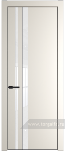 Дверь со стеклом ProfilDoors 20PA Лак классик с профилем Черный матовый RAL9005 (Перламутр белый)