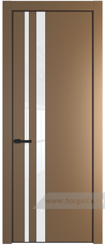 Дверь со стеклом ProfilDoors 20PA Лак классик с профилем Черный матовый RAL9005 (Перламутр золото)