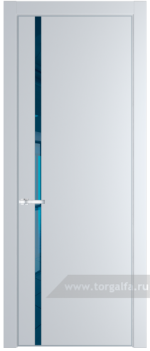 Дверь со стеклом ProfilDoors 21PA Зеркало Blue с профилем Серебро (Вайт (RAL 110 96 02))
