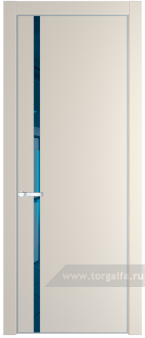 Дверь со стеклом ProfilDoors 21PA Зеркало Blue с профилем Серебро (Кремовая Магнолия (RAL 120-04))