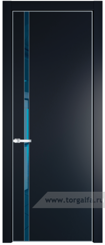 Дверь со стеклом ProfilDoors 21PA Зеркало Blue с профилем Серебро (Нэви Блу (RAL 7016))