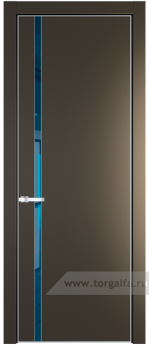 Дверь со стеклом ProfilDoors 21PA Зеркало Blue с профилем Серебро (Перламутр бронза)