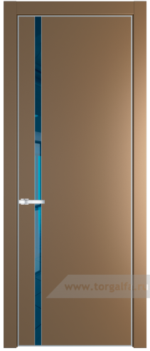 Дверь со стеклом ProfilDoors 21PA Зеркало Blue с профилем Серебро (Перламутр золото)