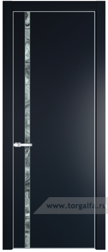 Дверь со стеклом ProfilDoors 21PA Атриум серебро с профилем Серебро (Нэви Блу (RAL 7016))