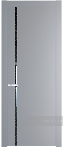 Дверь со стеклом ProfilDoors 21PA Лоран узор золото с профилем Серебро (Смоки (RAL 870-02))