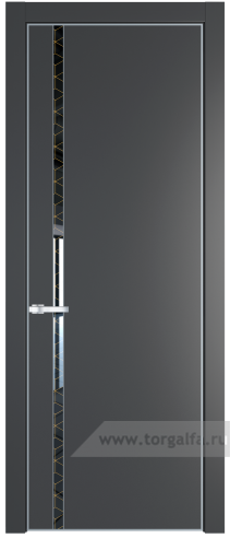 Дверь со стеклом ProfilDoors 21PA Лоран узор золото с профилем Серебро (Графит (Pantone 425С))