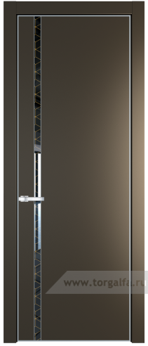 Дверь со стеклом ProfilDoors 21PA Лоран узор золото с профилем Серебро (Перламутр бронза)