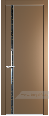 Дверь со стеклом ProfilDoors 21PA Лоран узор золото с профилем Серебро (Перламутр золото)