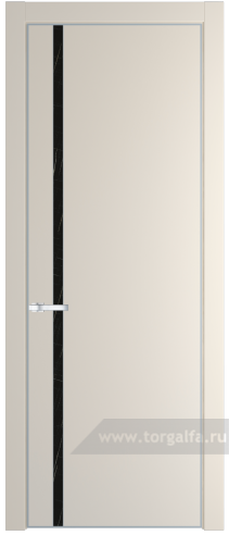 Дверь со стеклом ProfilDoors 21PA Неро мрамор с профилем Серебро (Кремовая Магнолия (RAL 120-04))