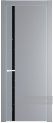 Дверь со стеклом ProfilDoors 21PA Неро мрамор с профилем Серебро (Смоки (RAL 870-02))