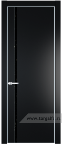 Дверь со стеклом ProfilDoors 21PA Неро мрамор с профилем Серебро (Блэк)