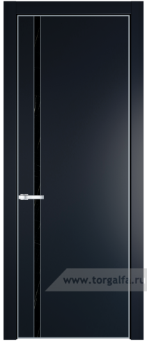 Дверь со стеклом ProfilDoors 21PA Неро мрамор с профилем Серебро (Нэви Блу (RAL 7016))