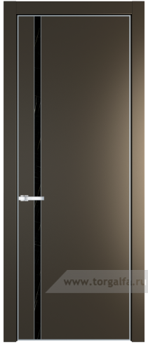 Дверь со стеклом ProfilDoors 21PA Неро мрамор с профилем Серебро (Перламутр бронза)