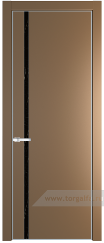 Дверь со стеклом ProfilDoors 21PA Неро мрамор с профилем Серебро (Перламутр золото)
