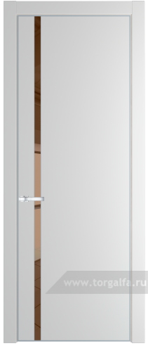 Дверь со стеклом ProfilDoors 21PA Зеркало Bronza с профилем Серебро (Крем Вайт (RAL 120-02))