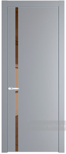 Дверь со стеклом ProfilDoors 21PA Зеркало Bronza с профилем Серебро (Смоки (RAL 870-02))