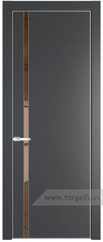 Дверь со стеклом ProfilDoors 21PA Зеркало Bronza с профилем Серебро (Графит (Pantone 425С))