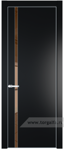 Дверь со стеклом ProfilDoors 21PA Зеркало Bronza с профилем Серебро (Блэк)