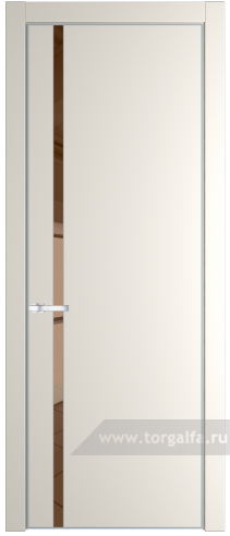 Дверь со стеклом ProfilDoors 21PA Зеркало Bronza с профилем Серебро (Перламутр белый)